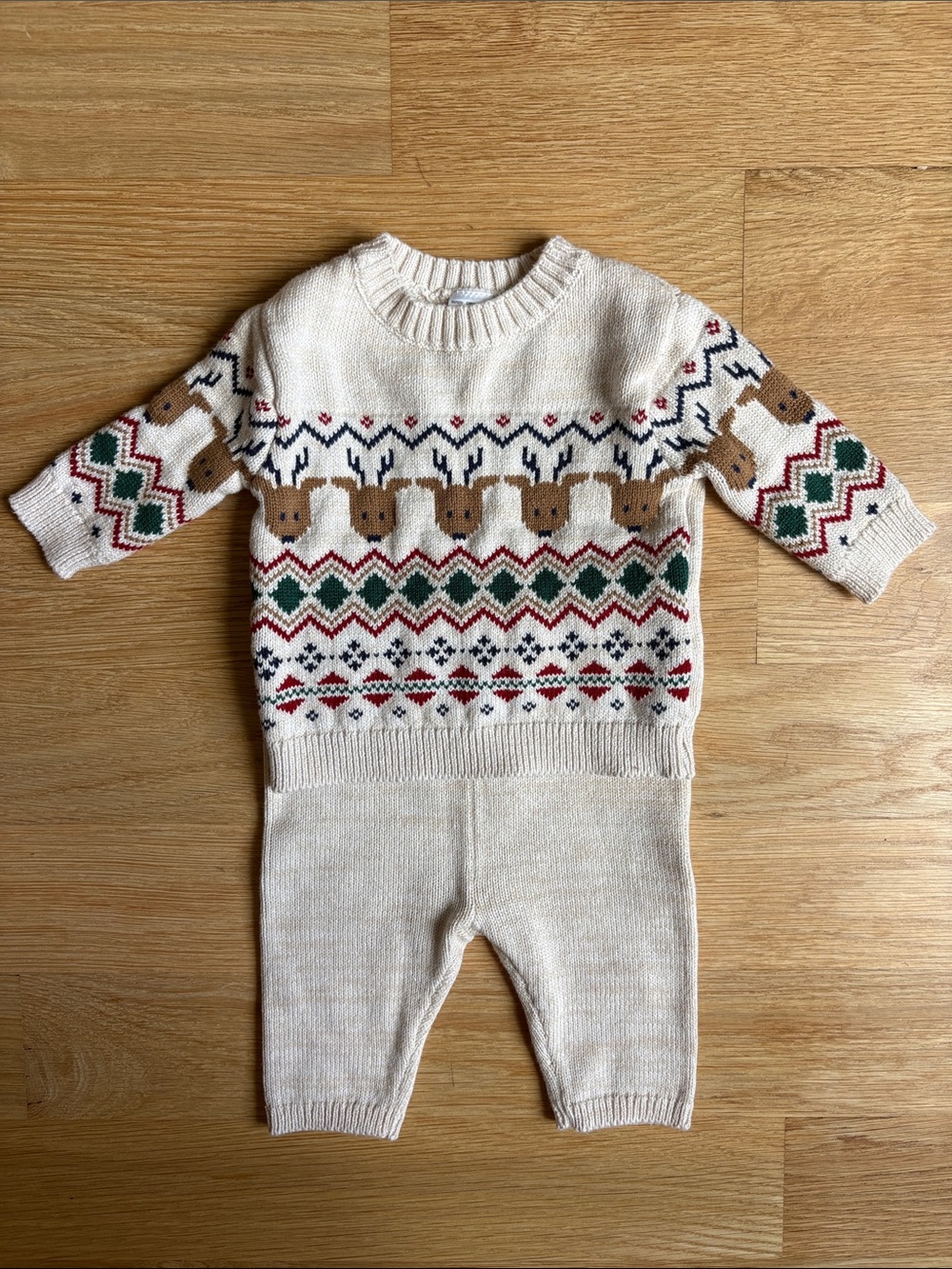 CARTERS | Cream Fair Isle Reindeer Knit Set